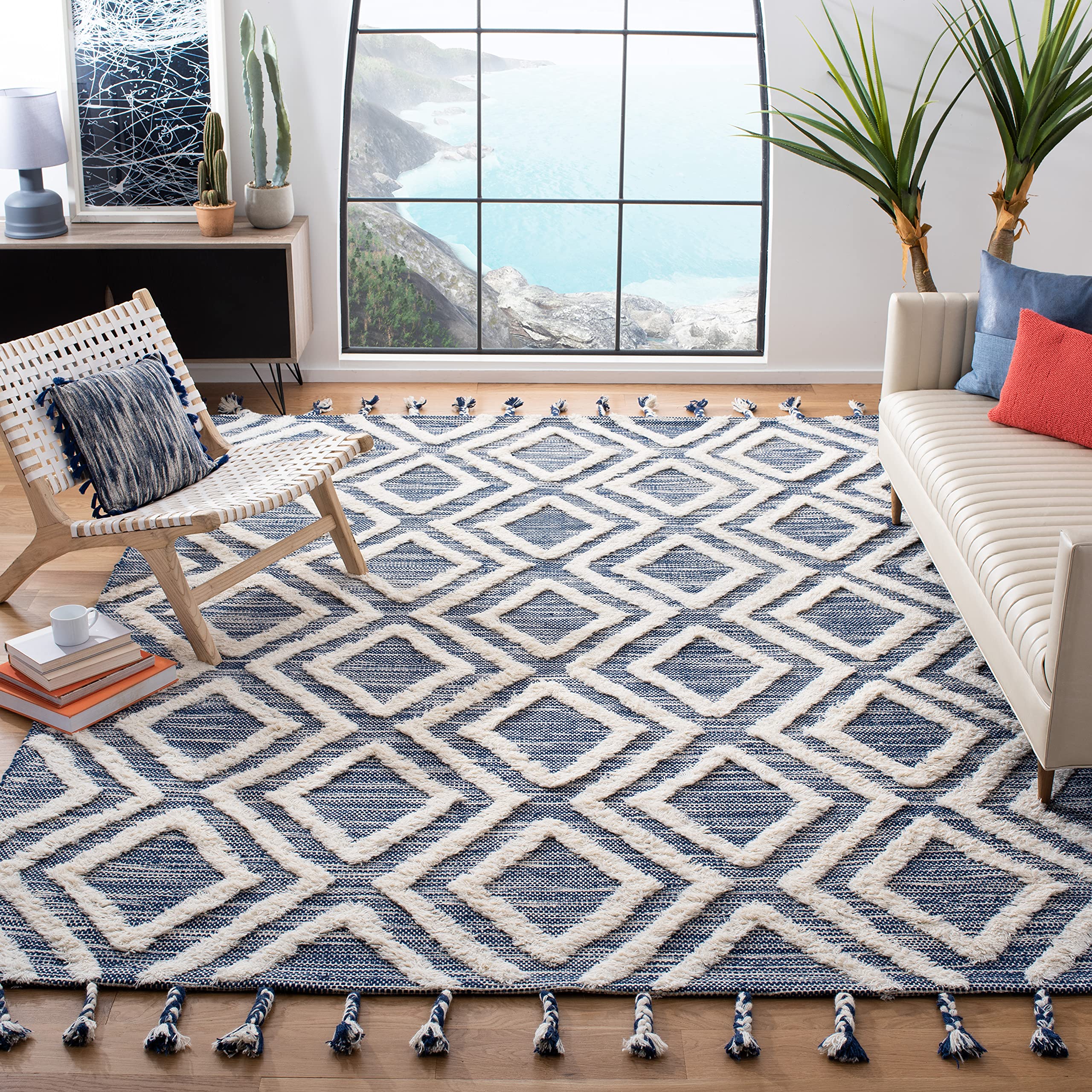 Amazon.com: SAFAVIEH Kenya Collection Area Rug - 9' x 12', Navy
